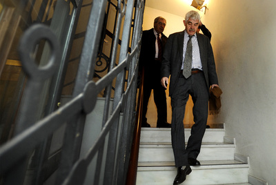 Pasqual Maragall, anoche en el Octubre Centre de Cultura Contemporània, en Valencia.