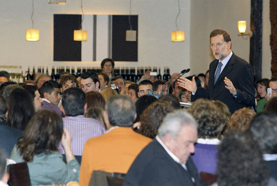 Mariano Rajoy, en un acto público al que asistió ayer en Bolaños de Calatrava (Ciudad Real).