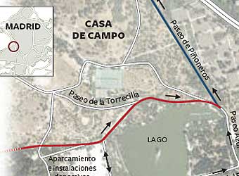 Así queda el tráfico en el pulmón verde de Madrid.