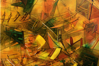  Splitting the Ergo  (1946), óleo de Roberto Matta.