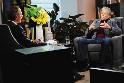 El actor Michael Douglas, durante una entrevista.