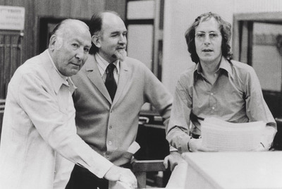 Jarrot, en el centro, durante el rodaje de  María, reina de Escocia. 