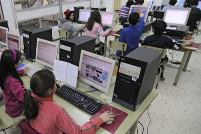 Aula de informática del colegio público de educación infantil y primaria de Riotorto (Lugo).