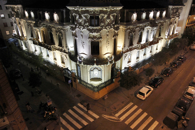 Vista de la sede madrileña de la Sociedad General de Autores (SGAE).
