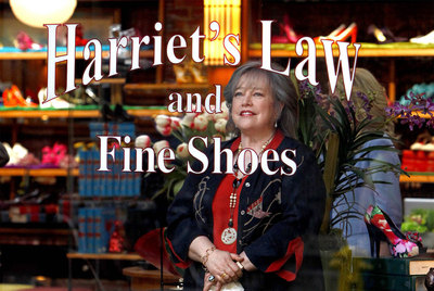 Kathy Bates, tras los cristales de su despacho en la serie  Harry's Law. 