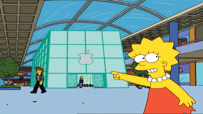  Lisa Simpson se vuelve adicta a Mapple, la versión  dibu  de Apple. 