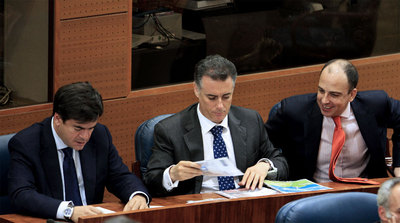 Los tres exdiputados del PP imputados en el  caso Gürtel,  Alfonso Bosch, el exconsejero Alberto López Viejo y el exportavoz popular, Benjamín Martín.