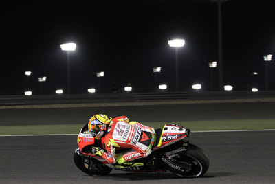 El piloto Valentino Rossi, ayer durante los entrenamientos del Gran Premio de Catar.