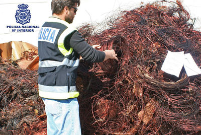 Localizadas 130 toneladas de cobre sustraído