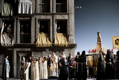 Un momento de la ópera  Caballeria rusticana .