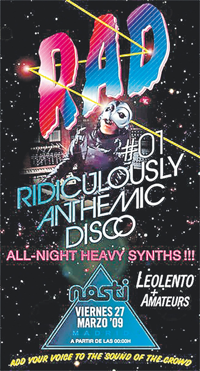   Flyer  de la fiesta RAD (Madrid)  