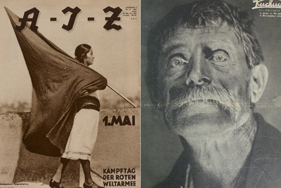 Portada de  AIZ  con una foto tomada en México por Tina Modotti; y el número 49 de la austriaca  Der Kuckuck. 