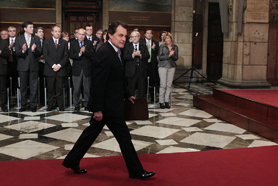 Artur Mas, en el Palau de la Generalitat, antes de pronunciar su conferencia  100 días de cambio. 