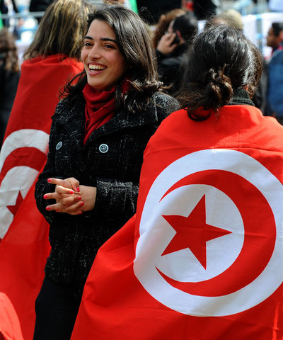 Mujeres tunecinas en una manifestación el 5 de marzo en la capital.