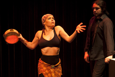 Rocío Molina, durante un momento de su obra  Danzaora  en el auditorio del Museo Picasso de Málaga.