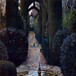 Dibujo de Rusiñol en  Jardins d'Espanya , ya en la Red.