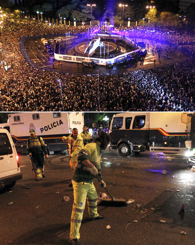 Los restos de la celebración