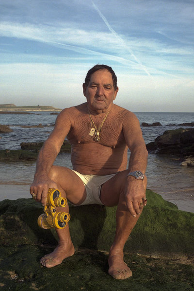 José Sanz Tejera,  Cioli,  en la playa de la Magdalena.