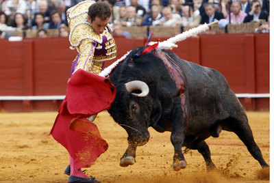 Salvador Cortés, en el sexto toro de la tarde.