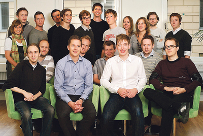  El equipo de Spotify, en 2009. El segundo por la izquierda, con jersey a rayas, es Daniel Ek, su fundador. 