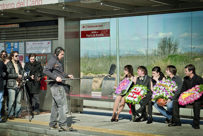 Un momento del rodaje de   Clasificados.  