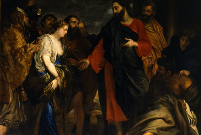  La Virgen y los pecadores arrepentidos .