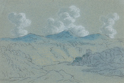 Dibujo de Johann Wolfgang Goethe incluido en el libro  El juego de las nubes. 