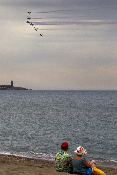 La patrulla Águila sobrevuela Málaga