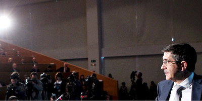 El  lehendakari,  Patxi López, en la clausura del Día de la Empresa organizado por la patronal Adegi en San Sebastián.