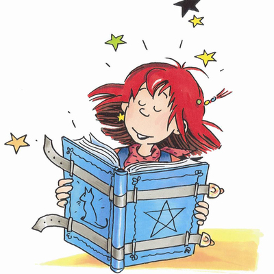 Ilustración de Birgit Rieger de  Kika Superbruja,  de Knister.