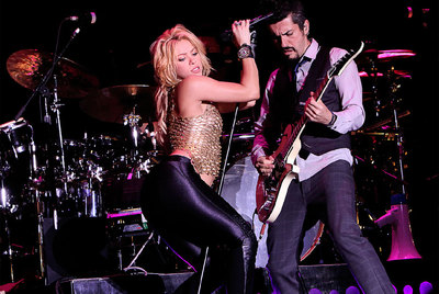 Shakira, en su concierto del lunes por la noche en Valencia.