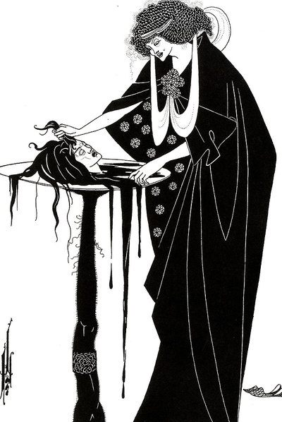Ilustración de Aubrey Beardsley en  Salomé , de Óscar Wilde (Libros del Zorro Rojo).