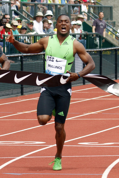 Steve Mullings en los 100m de Eugene, el sábado.