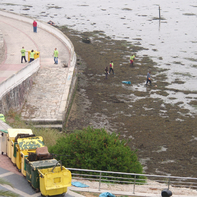 Contenedores contra la basura en O Burgo