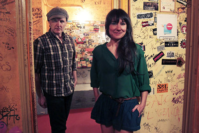 Juan Aguirre y Eva Amaral, ayer en la sala El Sol.