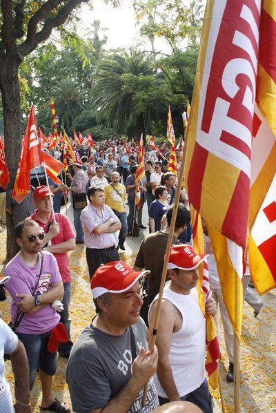 Marcha sindical contra el 'tijeretazo'