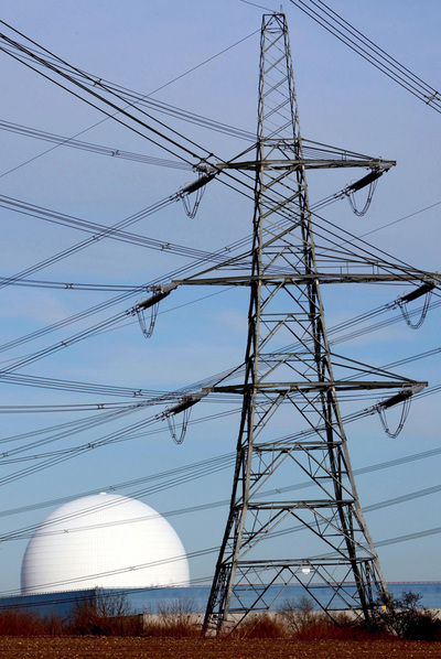 Vista de la central nuclear de Suffolk.