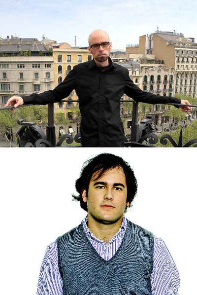 Arriba, Eloy Fernández Porta, autor de  Eros. La superproducción de los afectos.  Abajo, Pablo Muñoz, que ha escrito  Padres ausentes. 