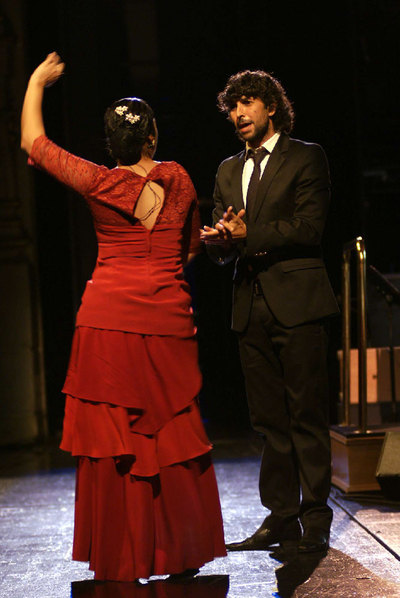 La bailaora Fuensanta  La Moneta  y el cantaor Arcángel durante el homenaje a Enrique Morente.