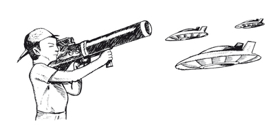  Ilustración de  Ovni. Guía de supervivencia , por Rafa Infantes 