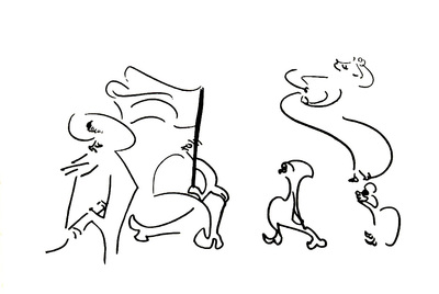  'Manifestación de protesta',  incluido en  Dibujos,  de Kafka.