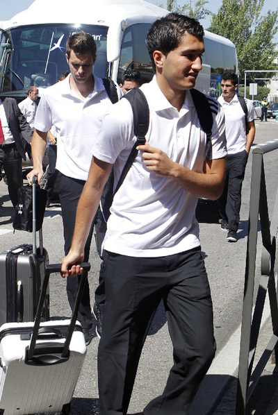 Sahin, ayer a su llegada a Barajas para volar a Los Ángeles.