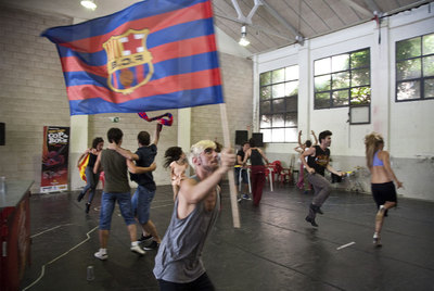 Ensayo de  Cop de Rock,  el musical de Dagoll Dagom, en L'Estruch de Sabadell.