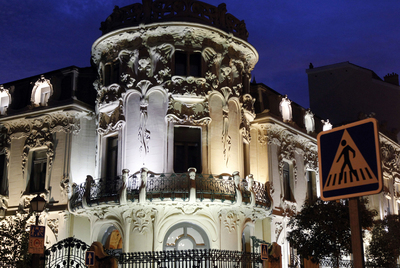 Fachada de la sede madrileña de la Sociedad General de Autores y Editores.
