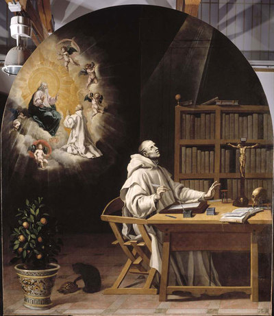  Dionisio el Cartujano, doctor extaticus,  de Carducho, en los talleres del Museo del Prado.