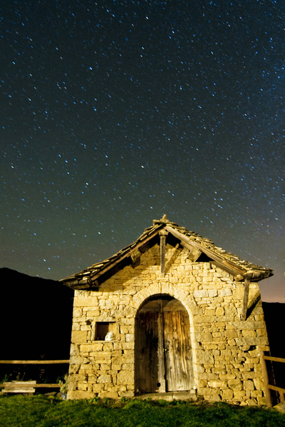 Una construcción tradicional en Asín de Broto, en la pirenaica comarca de Sobrarbe, Huesca.