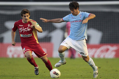 Momento del partido entre el Celta y el Spórtin el sábado en Balaídos.