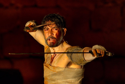 Félix Gómez, como Antíloco, durante su monólogo.