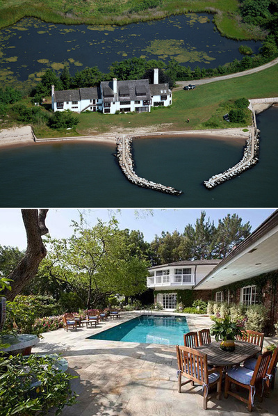 La casa de Katharine Hepburn en Long Island (arriba) y la de Elizabeth Taylor en Los Ángeles.