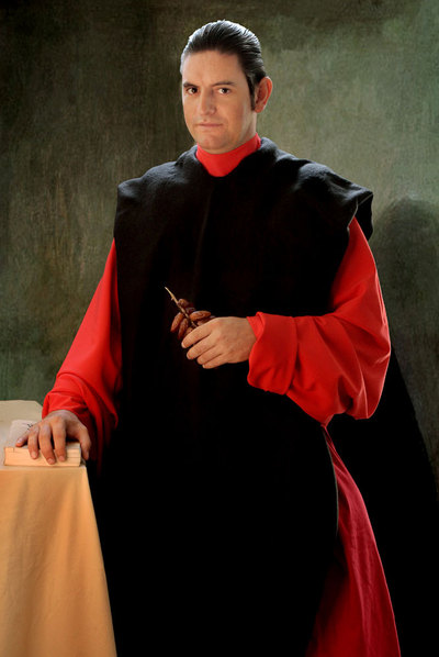 Homenaje al dátil en la obra  Maquiavelo,   de Santi di Tito.  